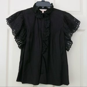 Rebecca Taylor Flutter Sleeve Top NWOT
